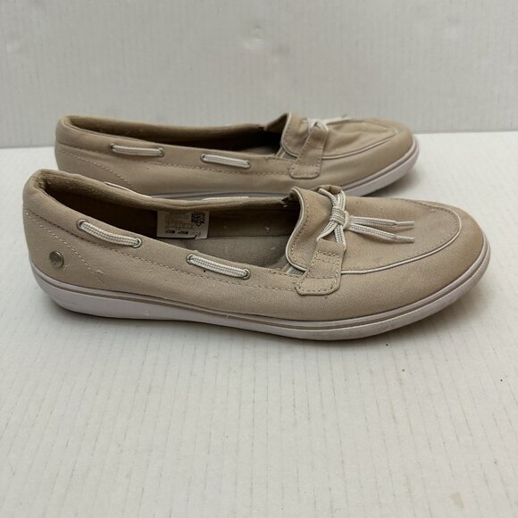 Grasshoppers by Keds Shoes Womens Sz 8 Beige Slip On Canvas Memory Foam Comfort - Picture 2 of 8